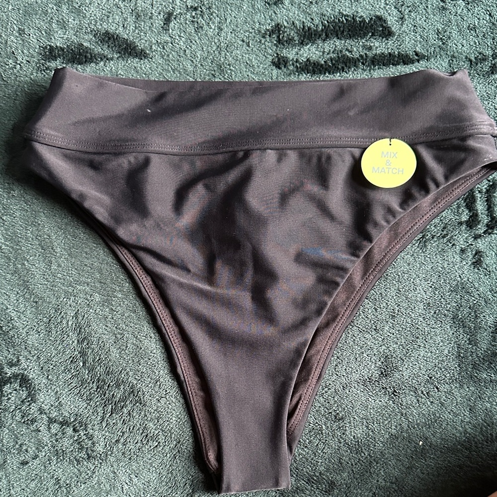 Forever 21 Dark Brown High-Waisted Bikini Bottom